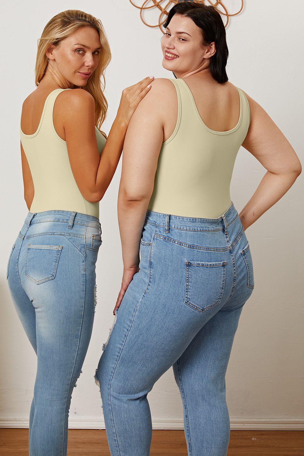 Full Size Square Neck Sleeveless Bodysuit