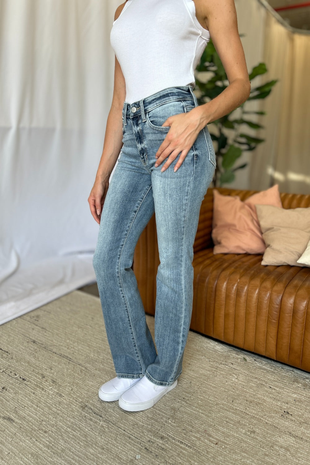 Full Size Medium Rise Bootcut Jeans