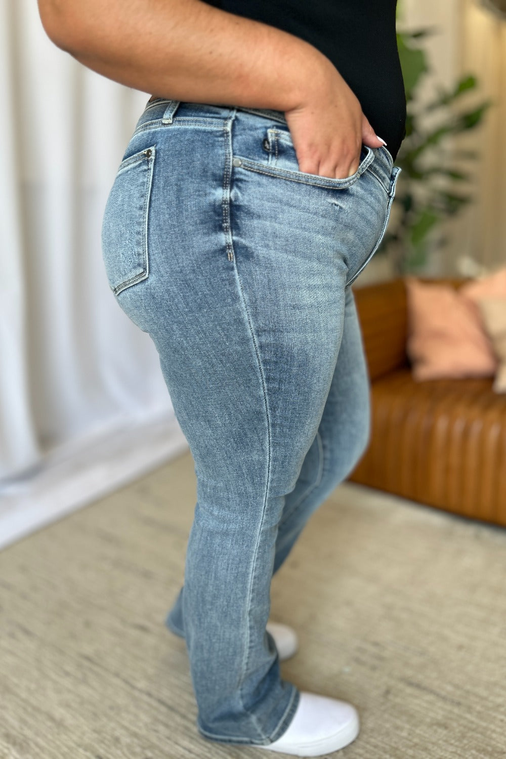 Full Size Medium Rise Bootcut Jeans