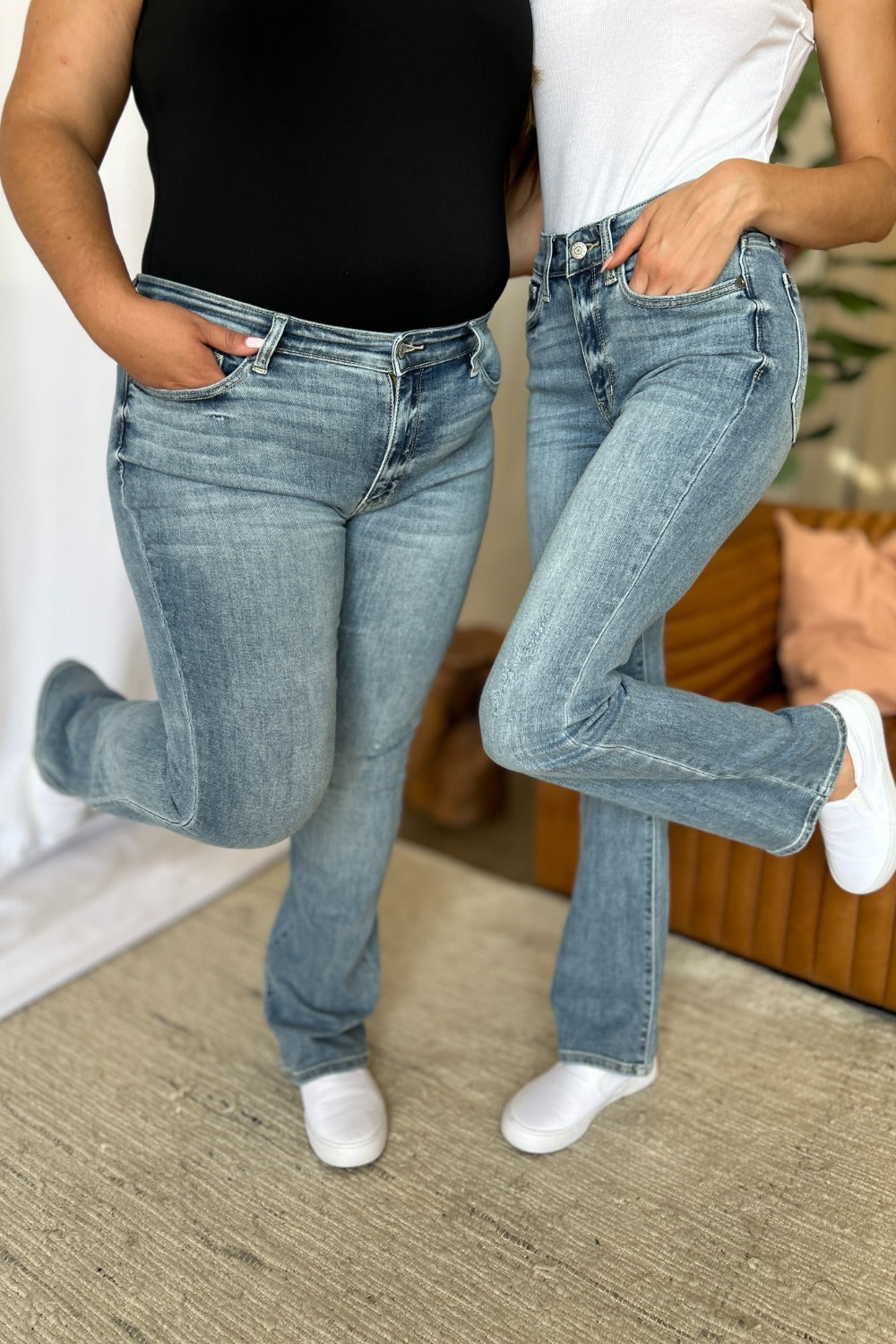 Full Size Medium Rise Bootcut Jeans