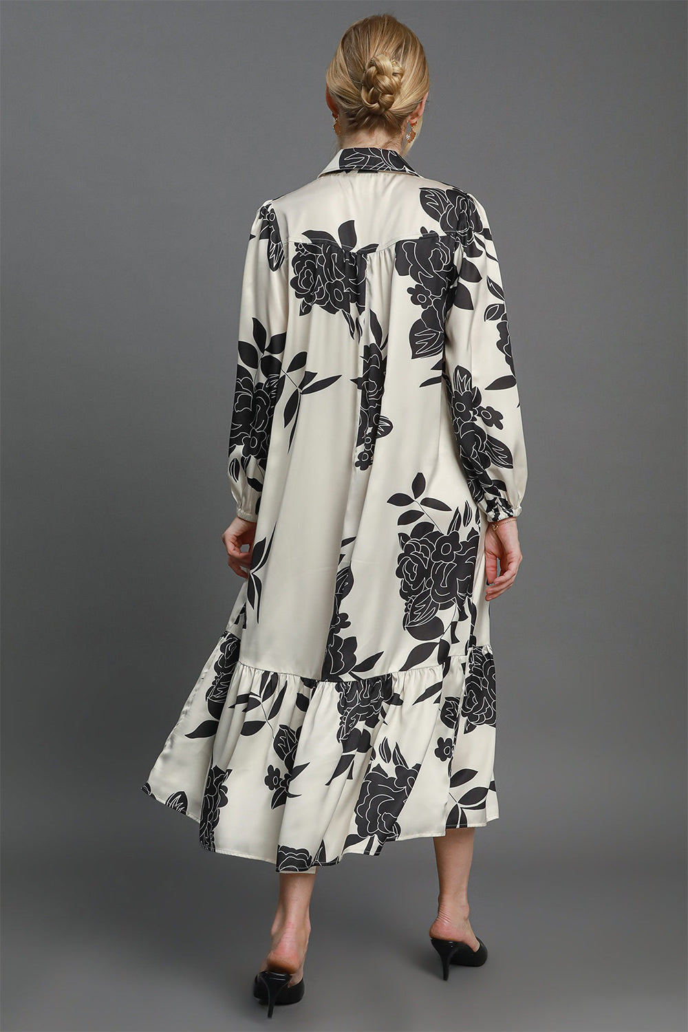 Flower Print Johnny Collar Dress