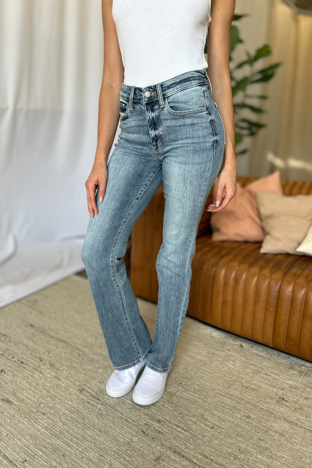 Full Size Medium Rise Bootcut Jeans