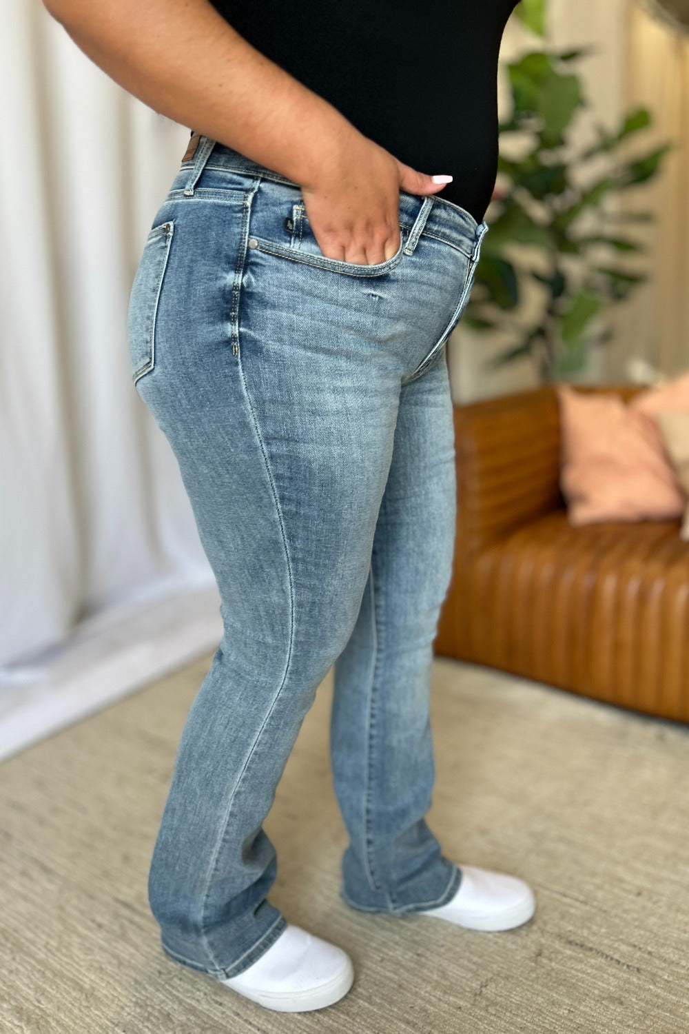 Full Size Medium Rise Bootcut Jeans