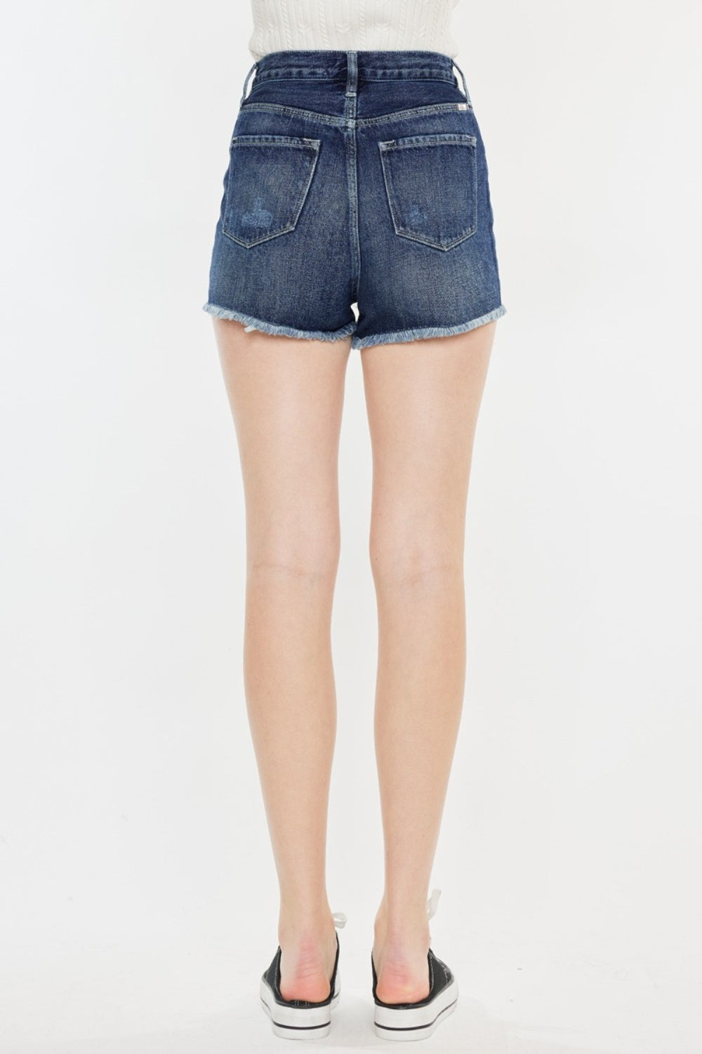 Raw Hem Button Fly Denim Shorts