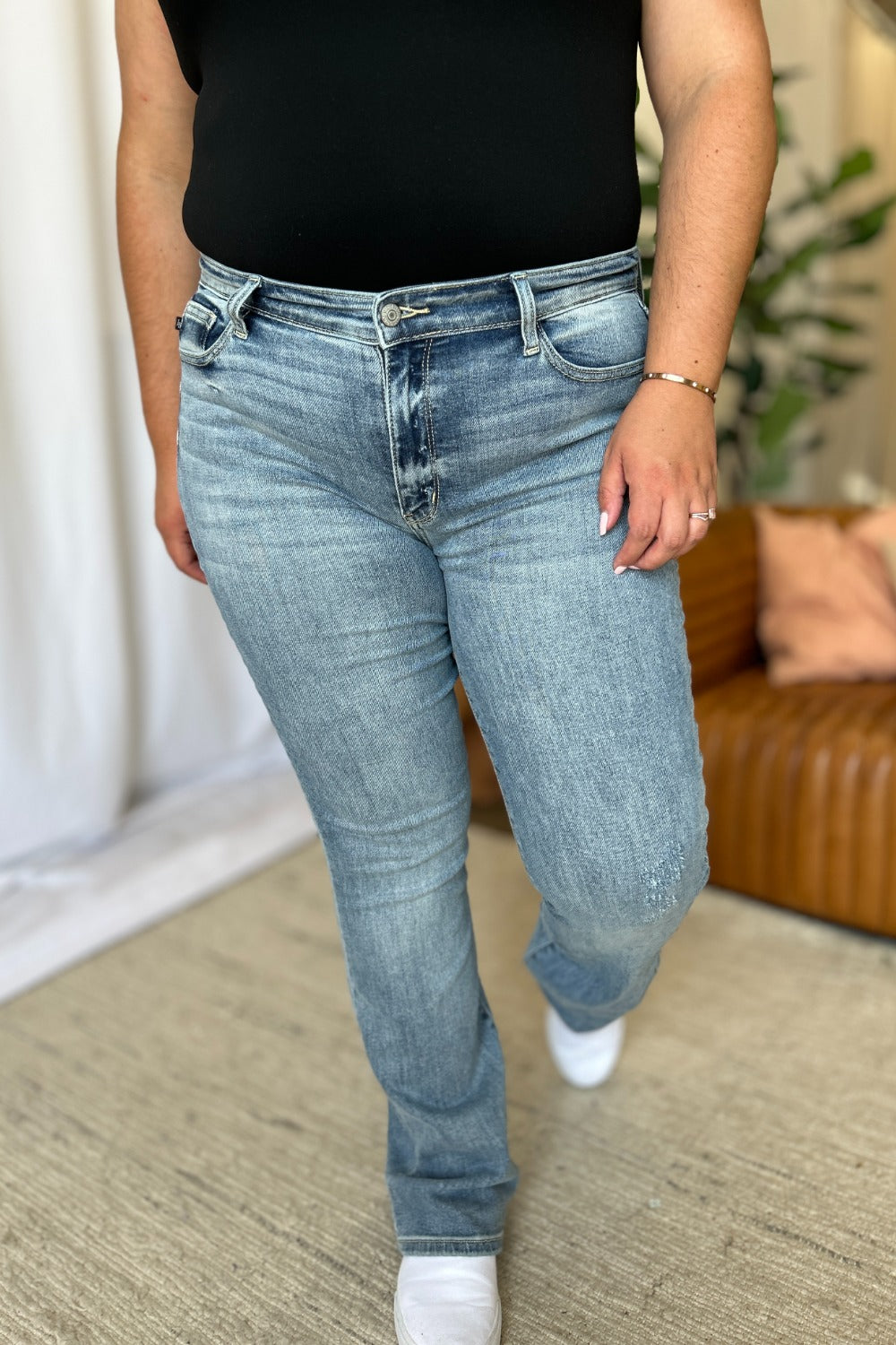 Full Size Medium Rise Bootcut Jeans