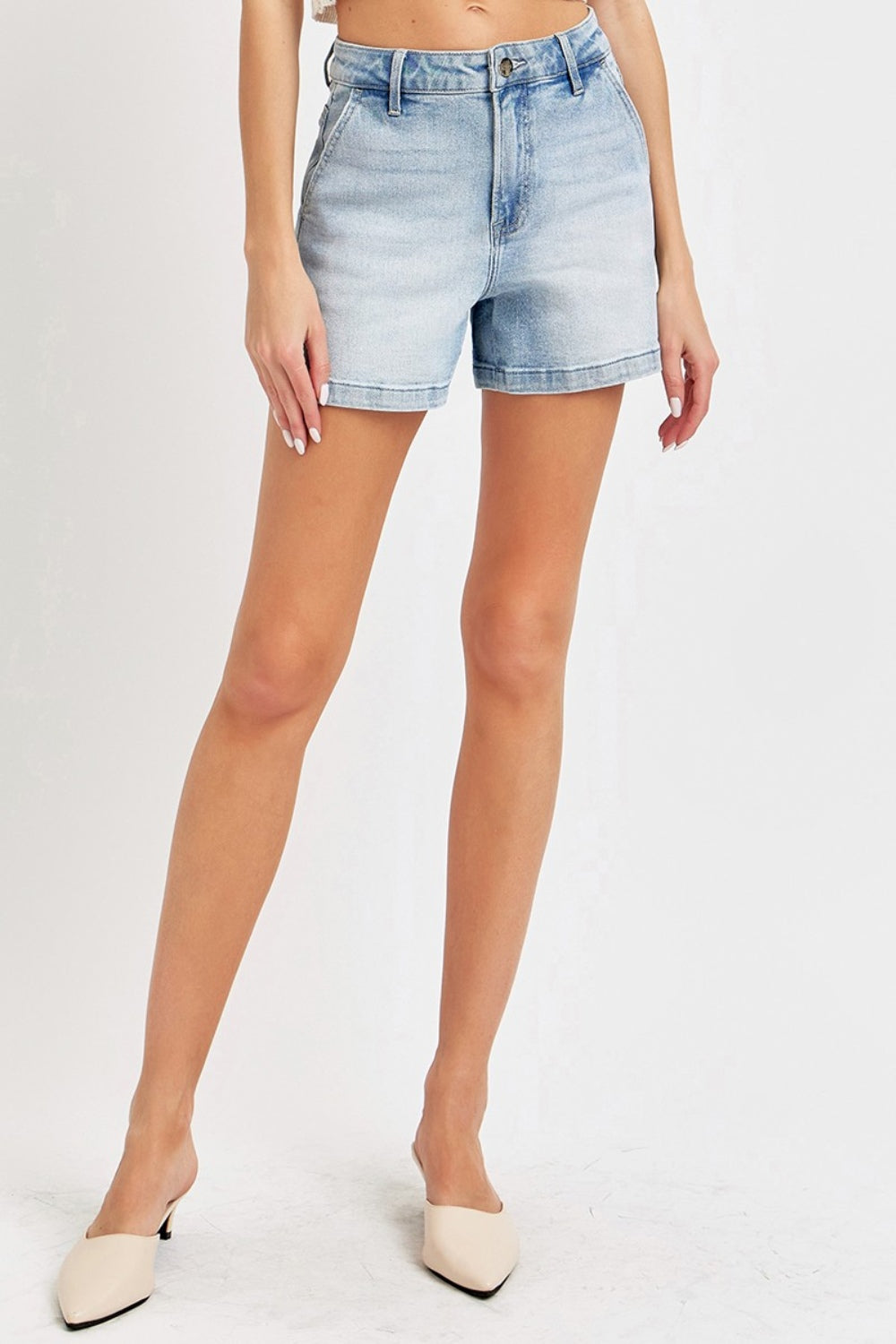 Full Size High Rise Denim Shorts